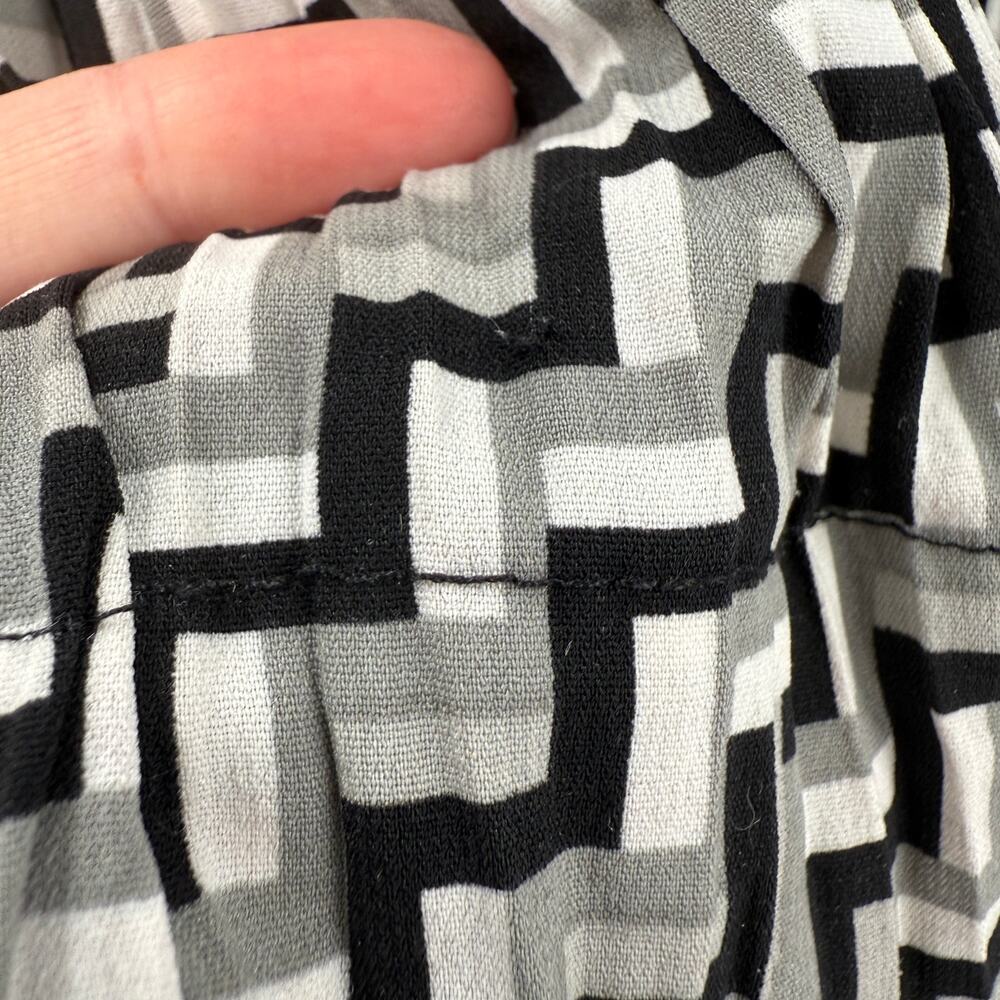 APT 9 Stretch Retro Gray Crinkle Y2K Collared Button Up Blouse Women's Large - Picture 5 of 10